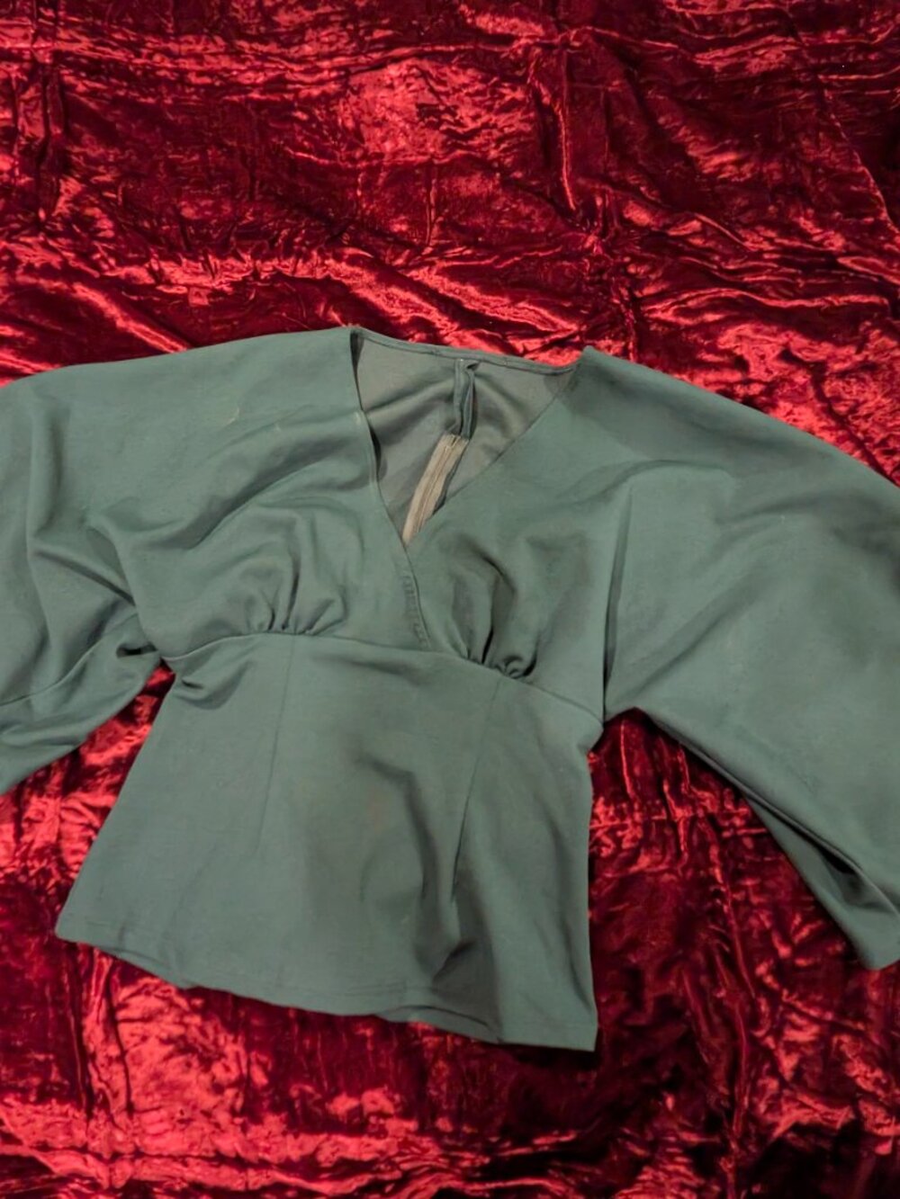 La Femme En Noir Discontinued Sage Bell Sleeve Top 2022